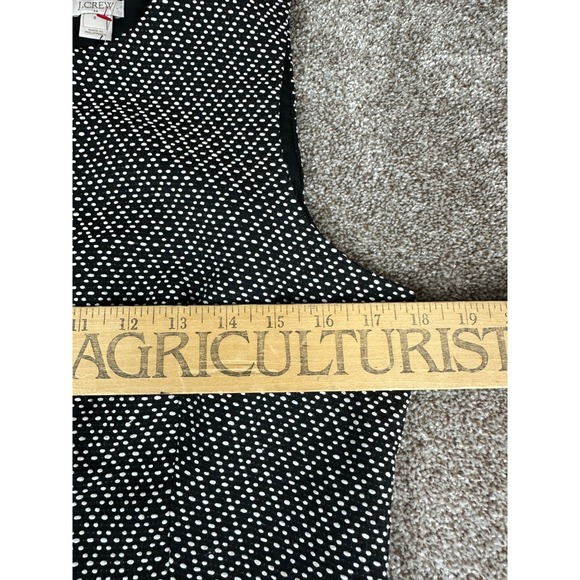 J. Crew Blk/White Textured Dot Print Split Neck Sleeveless Sheath Dress Sz 8 NWT - Picture 8 of 13